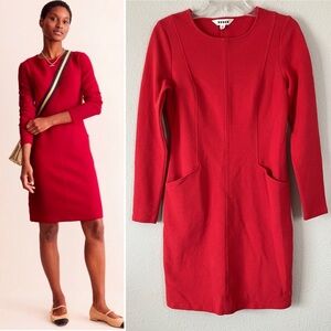 BODEN Ellen Ottoman Shift Dress Size 4R Red Career Office Preppy Minimalist